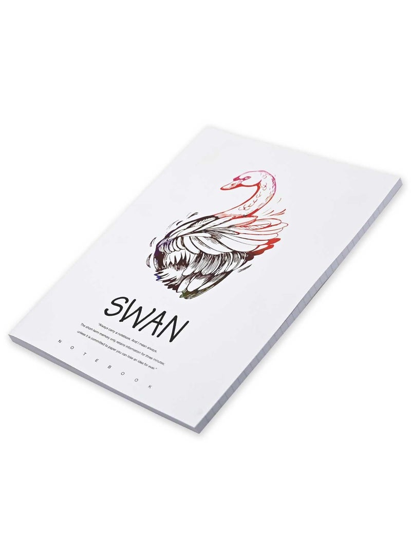 FIS 5 Pieces Soft Cover Notebook 96 Sheets A4 Swan Design - Image 3