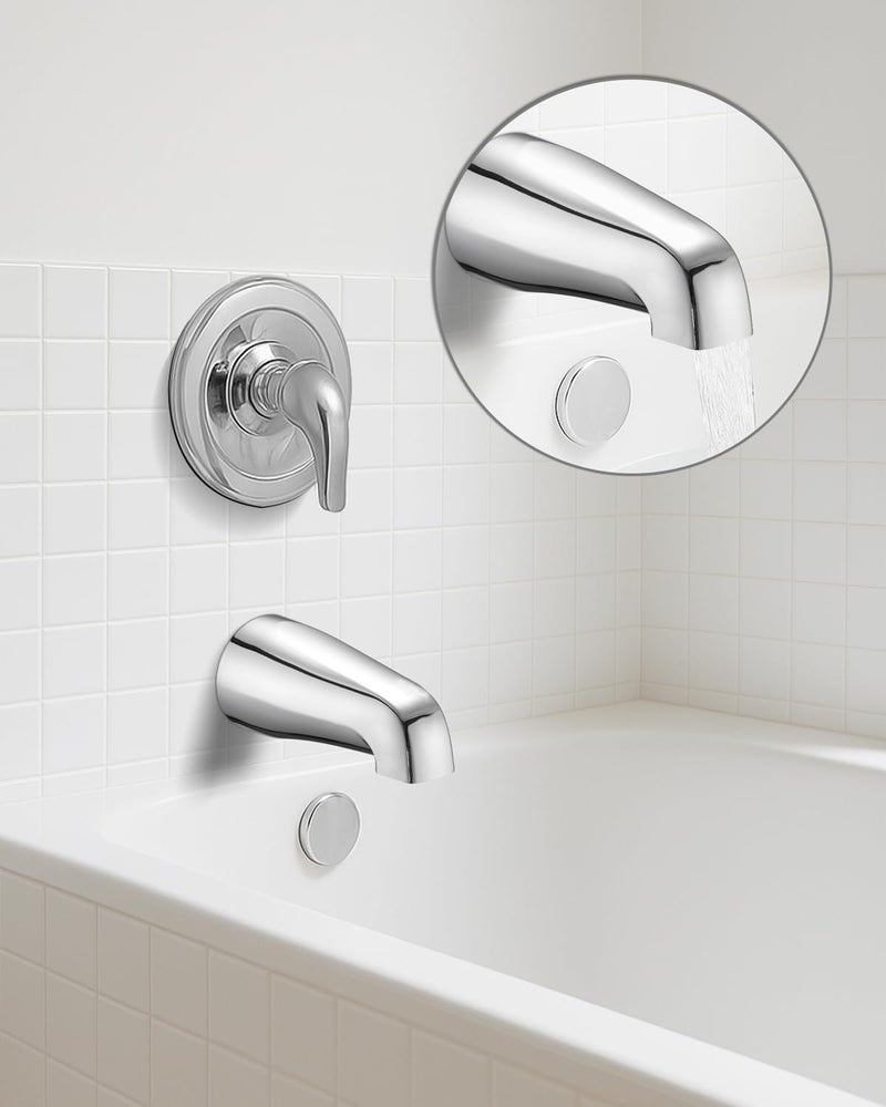 OrgCreator Bathtub Spout Without Diverter, 5.3", All Metal 304 Stainless Steel, Fits 1/2" Copper Slip-On and 1/2" or 3/4" IPS Threaded Pipes, Leak-Free Design, Easy Installation, Universal Fit, Chrome - Image 3