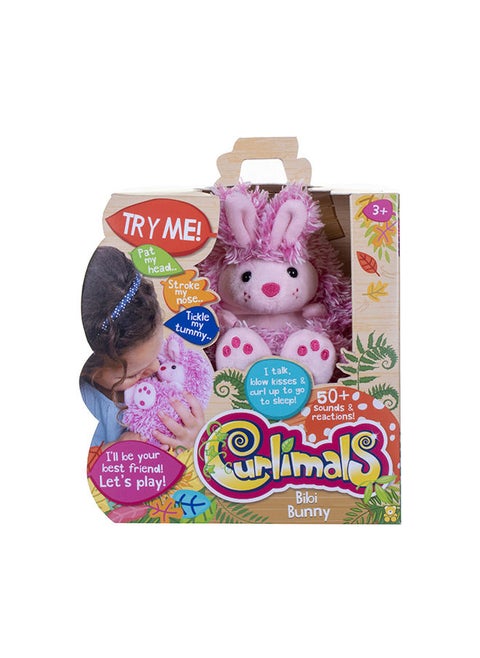 Curlimals Interactive Plush Soft Toy for Kids - Bibi the Bunny