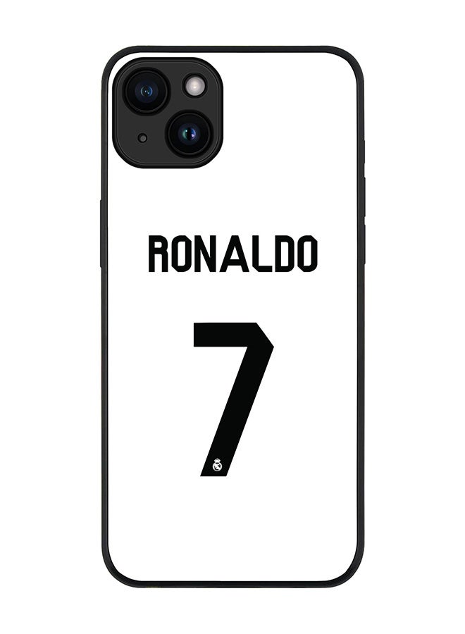 Stylizedd Cover for iPhone 15 Case Rugged Black Slim fit Soft Flexible Anti Drop TPU Gel Thin Protective Phone Cases - Ronaldo Real Jersey - Image 1