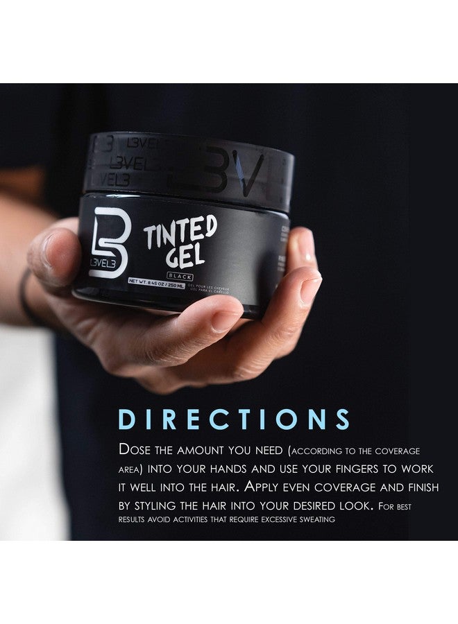 L3 Vel 3 Tinted Gel Black Temporary Black Hair Gel For Hair No Flaking And Rinses Out Easily Level Three Strong Hold Formula - Image 2