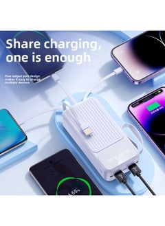 Generic With Line Mobile Phone Charging Treasure 20000 MA Real Standard 30000 MA Super Large Capacity Mobile Power Shell Material Customization-Color:Green [with 4-wire Lighting Lanyard]]-Power Supply Capacity:10000 MA  - Image 4