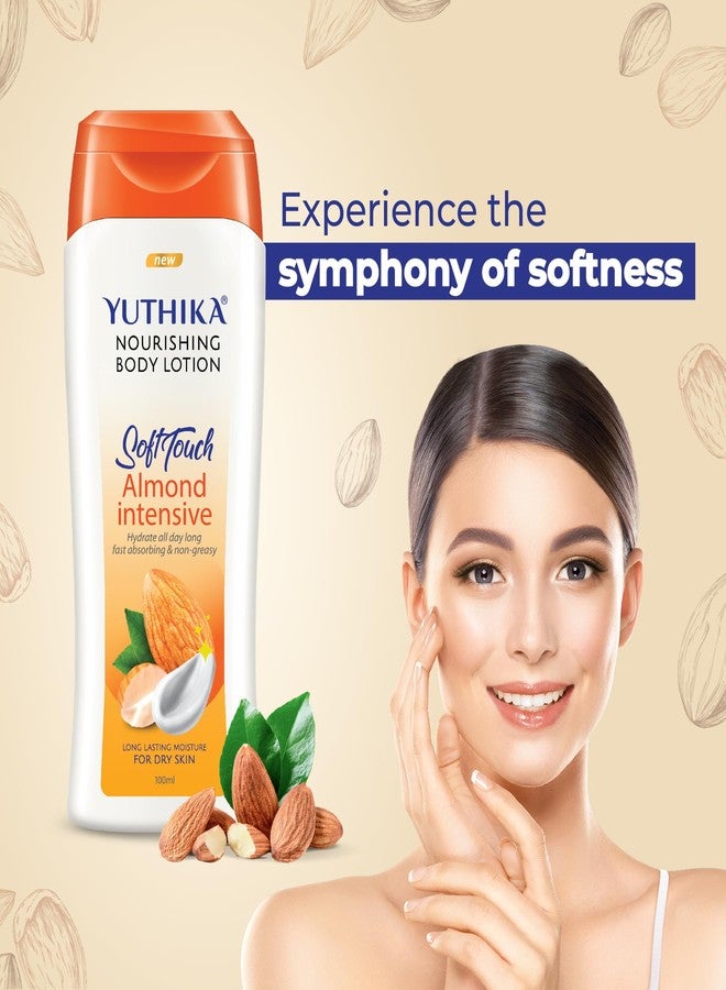 Yuthika Almond Nourish Body Lotion 100ml (Pack of 2) | Hydrating Moisturizer for Dry Skin | Non-Sticky & Non-Irritating Formula | 24H Moisture Care for Men & Women - Image 3