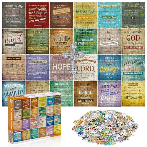 Civaner 500 Piece Christian Puzzles for Adults Bible Sunflower Religious Jigsaw Puzzles for Adults Elderly Seniors Inspirational Gifts for Church Easter Mothers DayBible Verse - Image 1