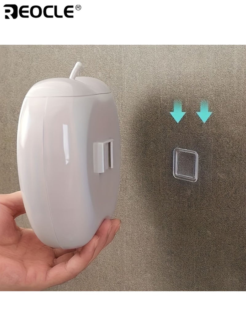 REOCLE 3PCS Wall Mounted Bag Dispensers with Apple Shape Design and Elastic Storage Space Saving Organizers with Durable Construction for Kitchen Bathroom Use - Image 5