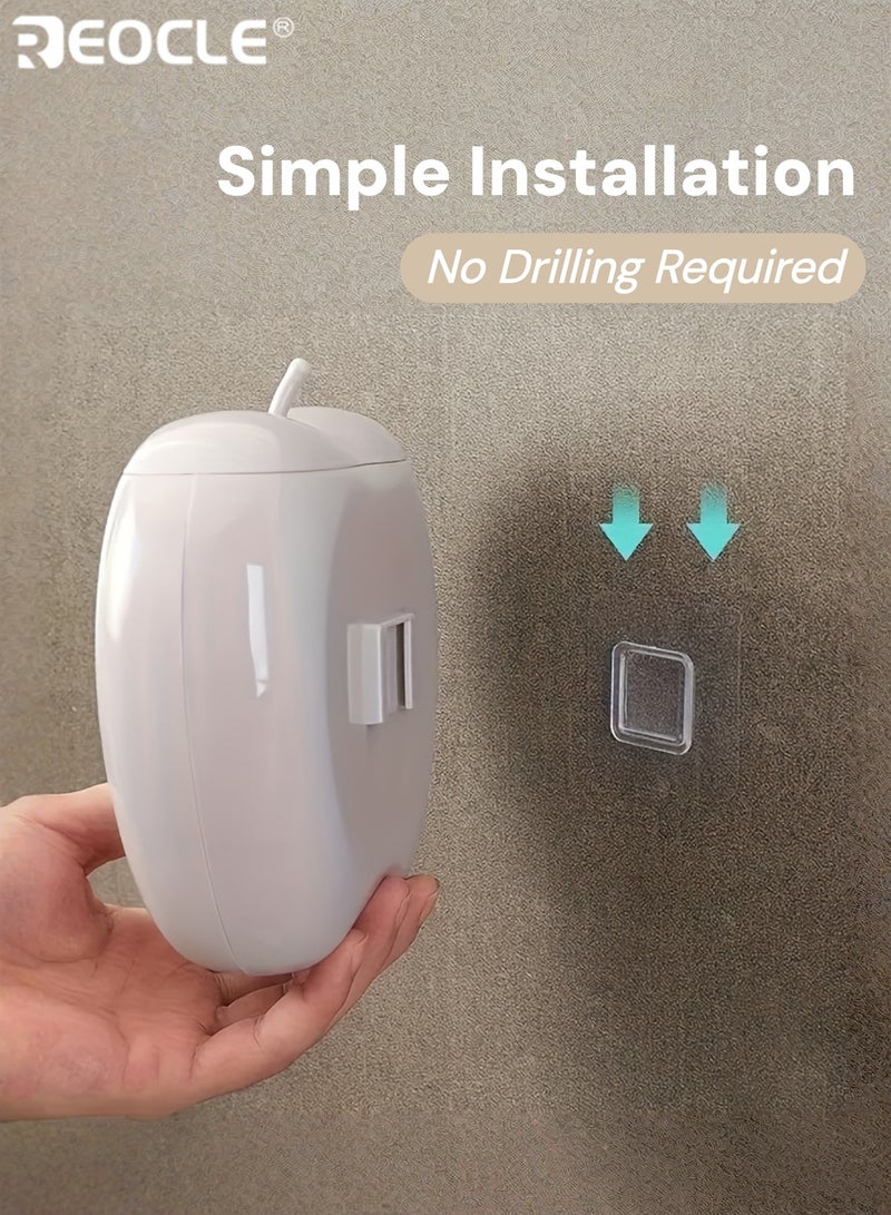 REOCLE 3PCS Wall Mounted Bag Dispensers with Apple Shape Design and Elastic Storage Space Saving Organizers with Durable Construction for Kitchen Bathroom Use - Image 3