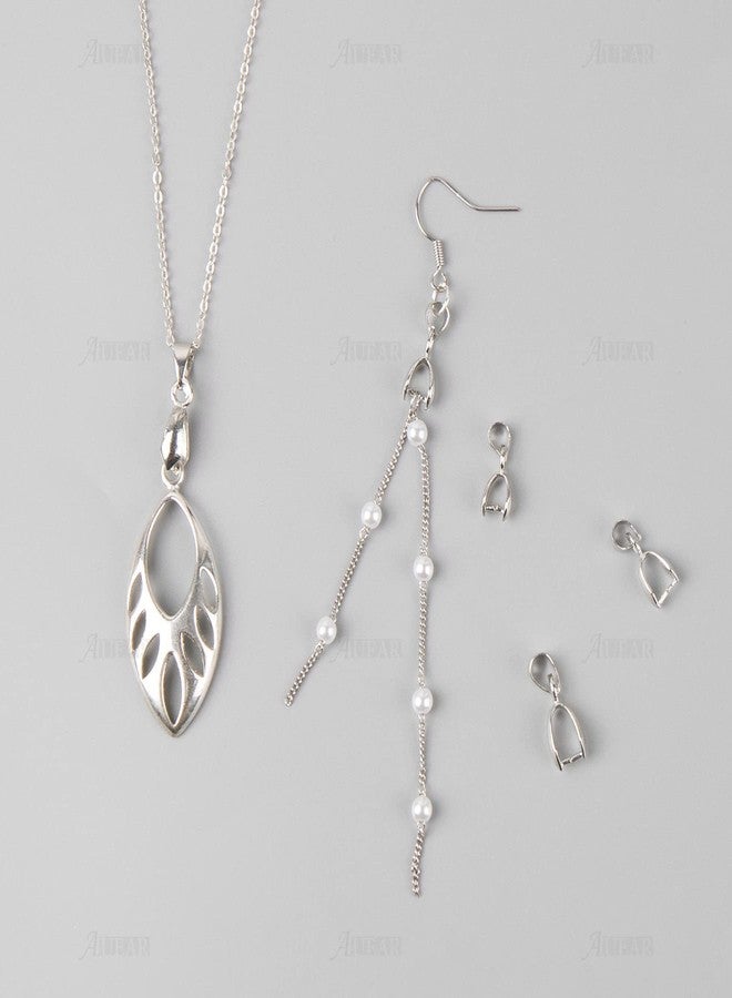 AUEAR, 120 Pack Silver Pinch Clip Bail Clasp Bead Pendant Connectors Metal Buckle Jewelry Findings for Necklace Earring Bracelet Making - Image 4