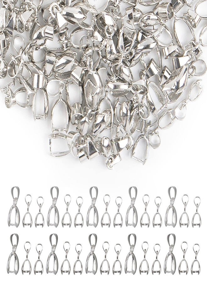 AUEAR, 120 Pack Silver Pinch Clip Bail Clasp Bead Pendant Connectors Metal Buckle Jewelry Findings for Necklace Earring Bracelet Making - Image 1