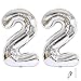 Shuxy 2pcs 40 Inch Jumbo Giant Number 22 Silver Mylar Balloons for Birthday Party Decoration Wedding Anniversary - Image 4