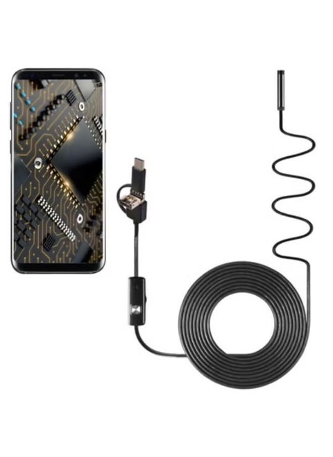 3-in-1 IP67 waterproof USB Type-C + microUSB + USB HD 6 LED endoscope camera Android mobile phone, tablet, PC, laptop