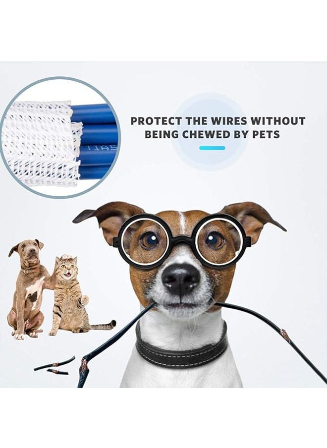 Generic Adjustable Braided Cable Sleeve 2m White, Wire Hider with Flame Retardancy Wires Organizer and Protector,  Data Cable Arrange, Cable Protection Sleeve for TV and Desk PC Cable Wraps  - Image 4