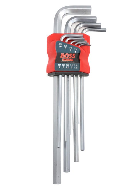 Hex Key Allen Wrench Set, Hex Keys Set-9pcs With Holder Stand, L key Stanley Set With Long Arm Flat End (1.5mm – 10mm)