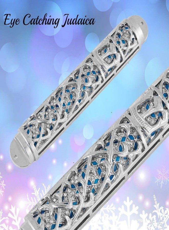 Matashi Hand Painted Enamel 7 inch Mezuzah Embellished with Hebrew Shin and Crystals Home Door Wall Decor Home Décor Jewish Holiday Housewarming Present House Blessing Gift for Holiday Festival - Image 5