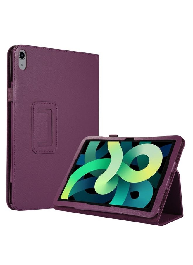 HuHa Case Cover For iPad 10th Gen 10.9 2022 Litchi Texture Leather Smart Tablet Case with Holder Purple 