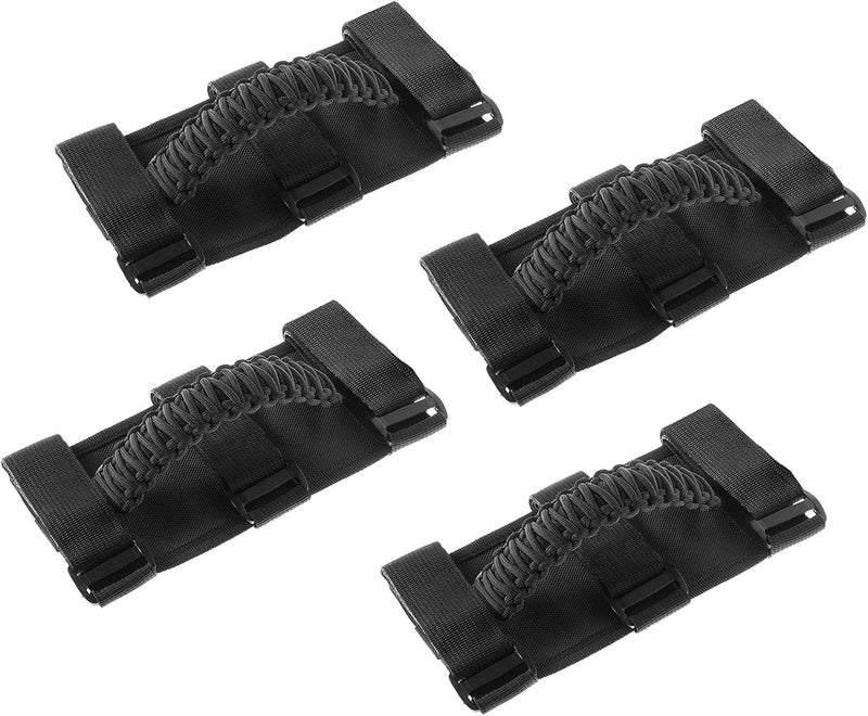 Savadicar 4 x Roll Bar Grab Handles for Jeep Wrangler YJ TJ JK JL & Gladiator JT (1955-2023) - Black Interior Accessories - Image 1