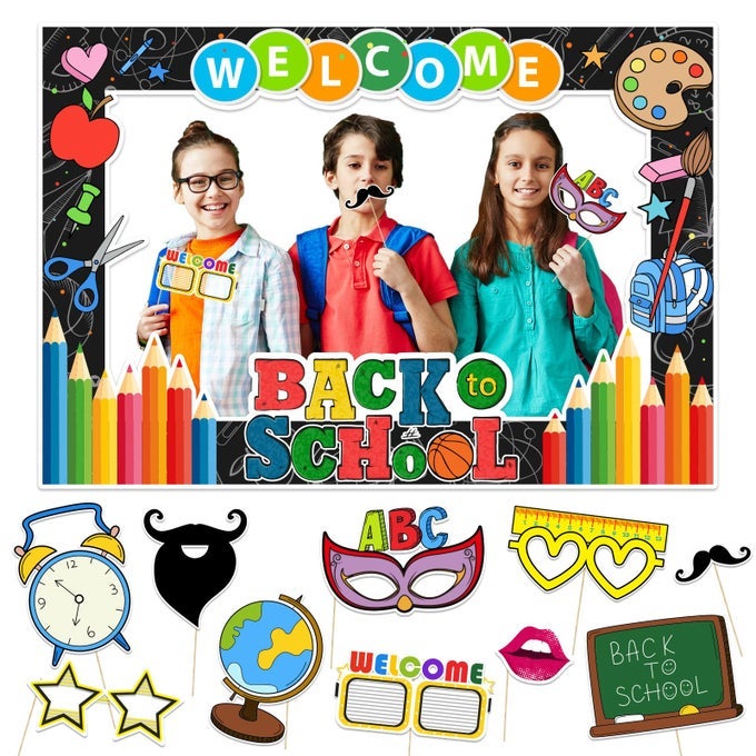WELCOME BACK TO SCHOOL DECORATIONS FIRST DAY OF SCHOO BACK TO SCHOOL PHOTO PROPS FRAME PHOTO PROPS FIRST DAY OF SCHOOL PARTY SUPPLIES
