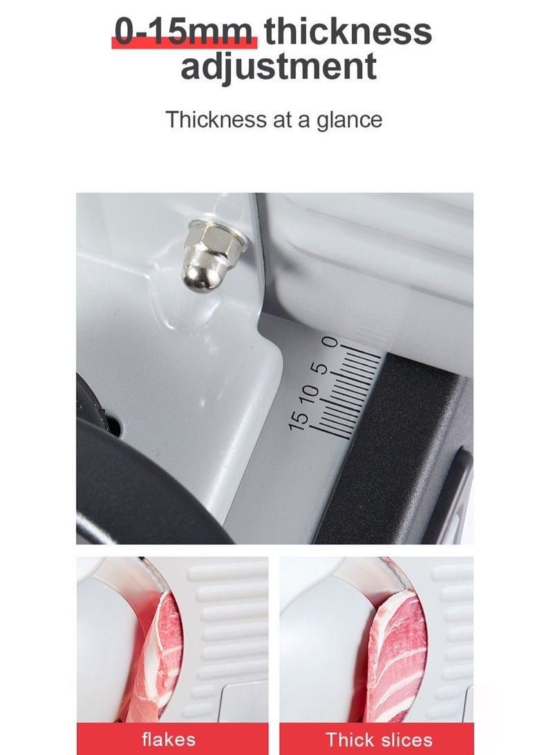 sokany Electric Slicer and Cutting Machine, Removable Stainless Steel Blade Pusher, Cheese Fruit Vegetable Bread Cutter Adjustable Knob for Thickness Food 500W SK-446 Silver  - Image 4
