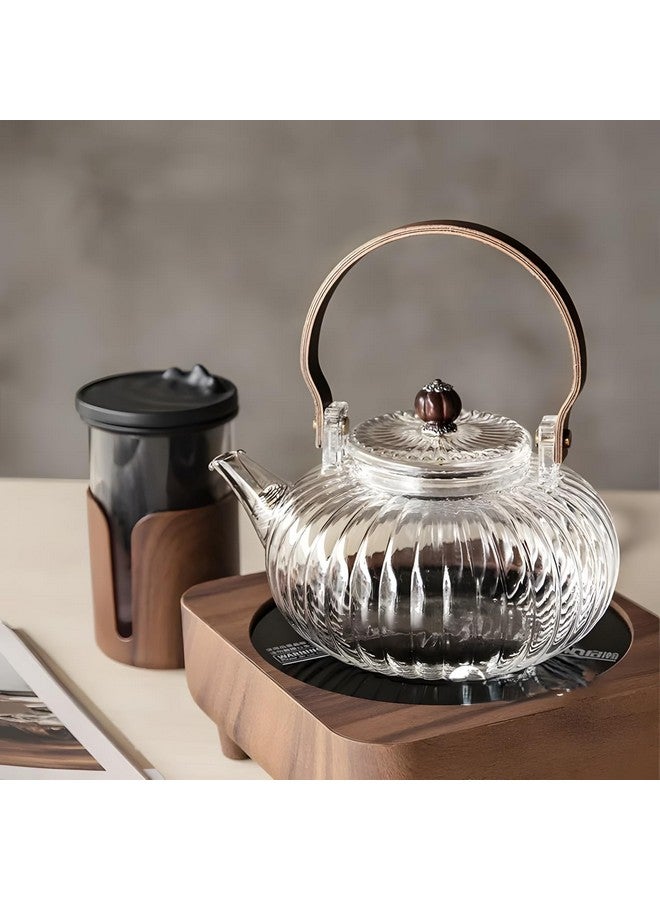 Inovique Enterprises Inovique Enterprises Victorian 500ml Borosilicate Glass Transparent Teapot | Stovetop Kettle with Glass Infuser & Lid | Perfect for Brewing Tea, Coffee, Blooming & Loose Leaf Tea - Image 2