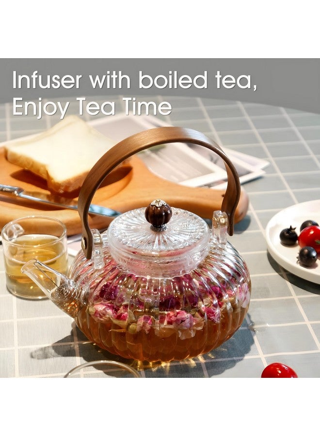 Inovique Enterprises Inovique Enterprises Victorian 500ml Borosilicate Glass Transparent Teapot | Stovetop Kettle with Glass Infuser & Lid | Perfect for Brewing Tea, Coffee, Blooming & Loose Leaf Tea - Image 4