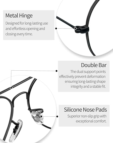 Joopin 3 Pack Photochromic Aviator Sunglasses Women Men Transition Blue Light Glasses Color Changing (Black + Gold + Silver) - Image 5