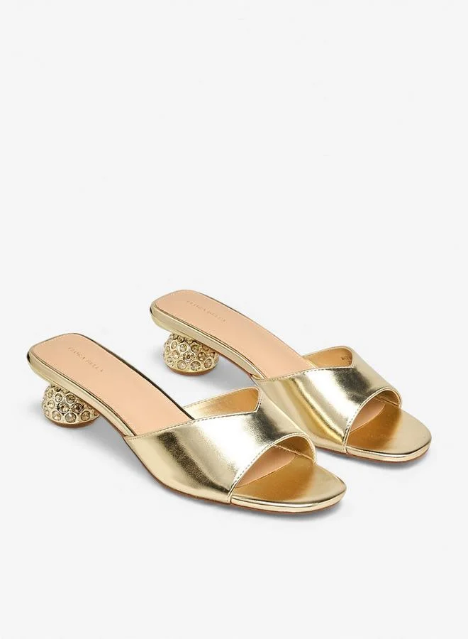 Flora Bella Women Embellished Heel Slip-On Sandals
