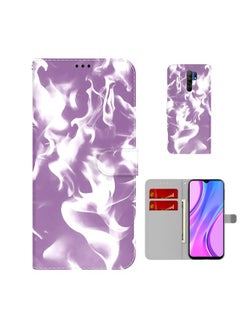 HuHa Case Cover For  Xiaomi Redmi 9 / 9 Prime / Poco M2 Cloud Fog Pattern Horizontal Flip Leather Case with Holder & Card Slot & Wallet Purple 