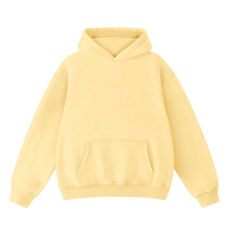 Dnzzs Acid Wash Hoodie for Womens Pullover Oversized Women's Fashion Butter Yellow Hoodies & Sweatshirts Vintage Sweatshirt Heavyweight - Image 1