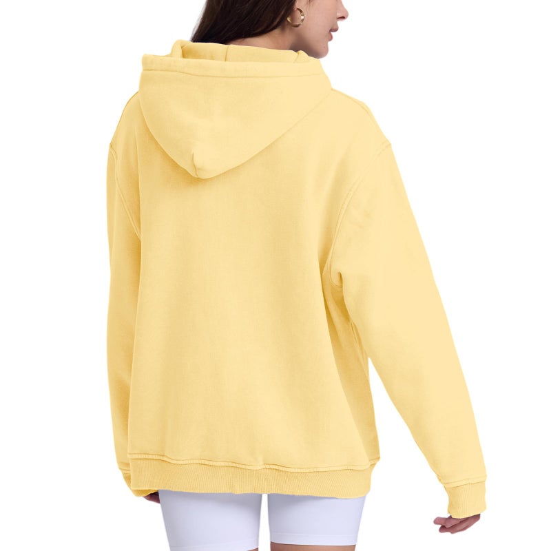 Dnzzs Acid Wash Hoodie for Womens Pullover Oversized Women's Fashion Butter Yellow Hoodies & Sweatshirts Vintage Sweatshirt Heavyweight - Image 5