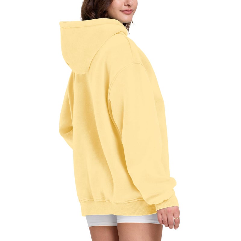 Dnzzs Acid Wash Hoodie for Womens Pullover Oversized Women's Fashion Butter Yellow Hoodies & Sweatshirts Vintage Sweatshirt Heavyweight - Image 4