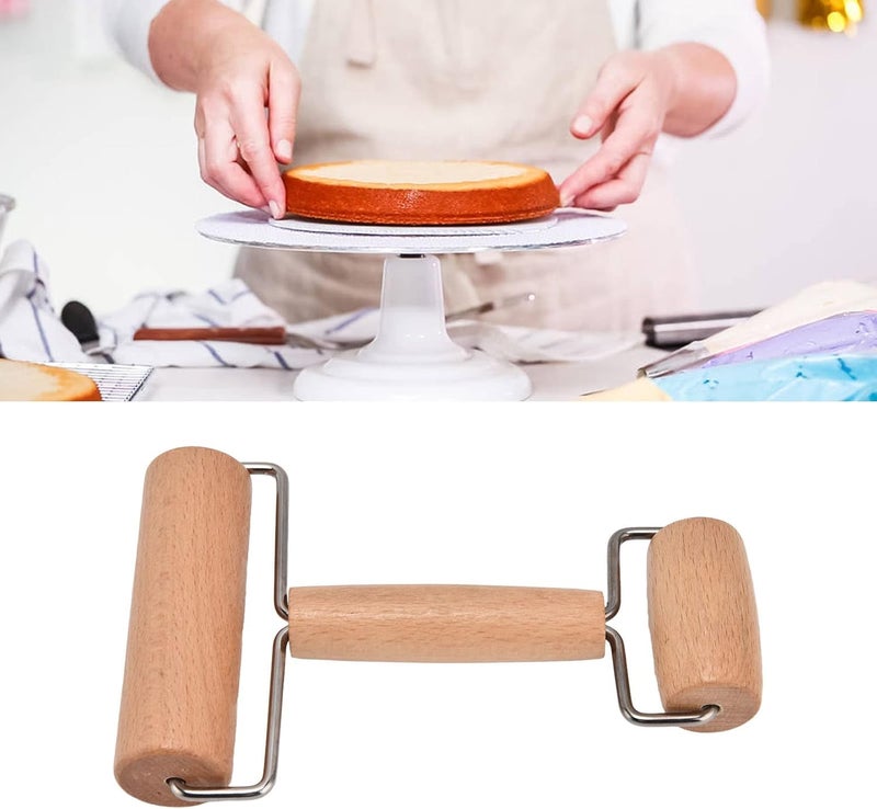 Homava Pizza Dough Roller, Wooden Pasta Rolling Pins Dough Baker Roller Set for Home Kitchen Baking Cooking, Non-Stick Time-Saver Rolling Pin | Pack 1 | Brown - Image 4