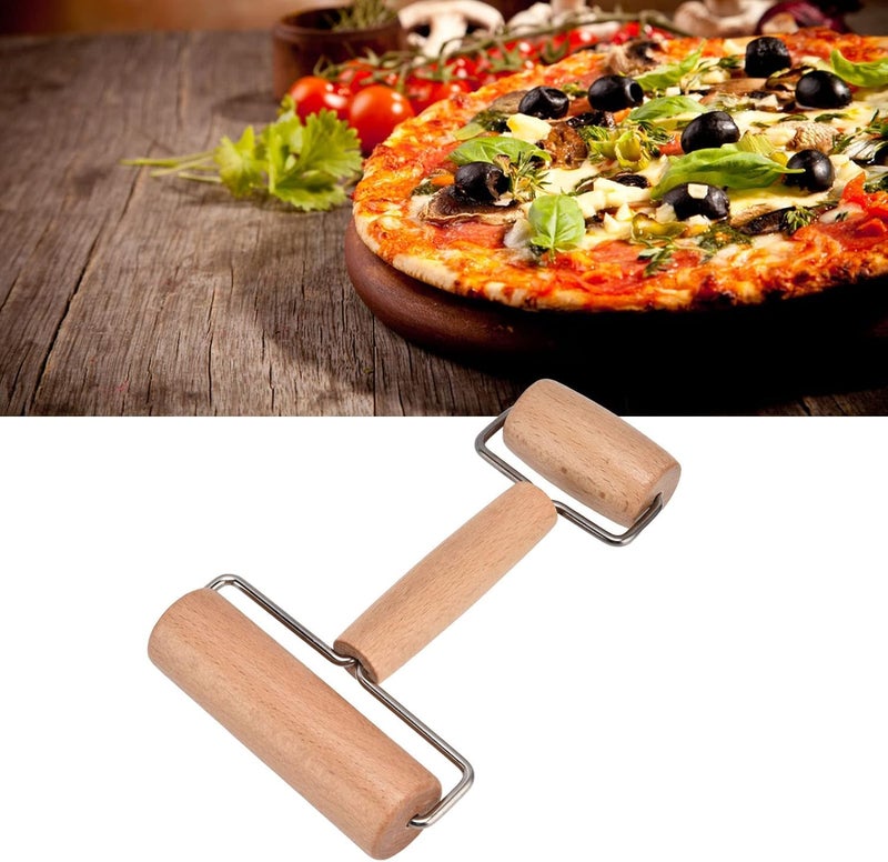 Homava Pizza Dough Roller, Wooden Pasta Rolling Pins Dough Baker Roller Set for Home Kitchen Baking Cooking, Non-Stick Time-Saver Rolling Pin | Pack 1 | Brown - Image 2