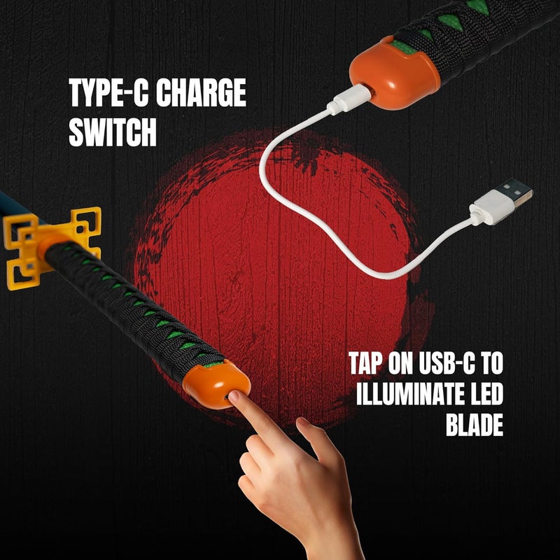 Offo Demon Slayer Muichiro Tokito Neon LED Katana – 100cm Life-Size Light-Up Anime Sword for Cosplay, Display & Training | Elegant Gift for Fans, Kids, Teens & Collectors - Image 3