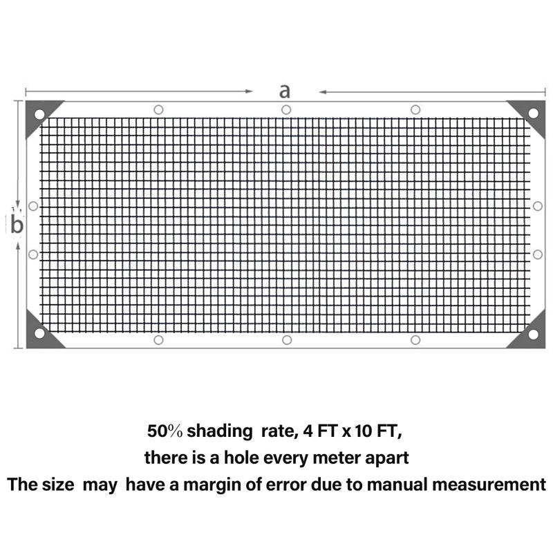 winemana 50% Shade Cloth for Garden- 4x10 FT Breathable Mesh Tarp for Vegetables & Plants, Outdoor Patio Sun Shade with Grommets - Chicken Coop, Dog Kennel Cover - Image 3