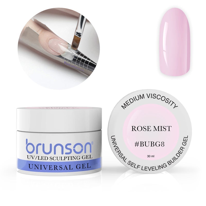 Brunson Builder Gel in Jar 30ml Professional Sculpting Builder Gel for Nail Extensions Overlays and 3D Nail Art UV LED Self Leveling Gel for Long Lasting High Gloss Nails