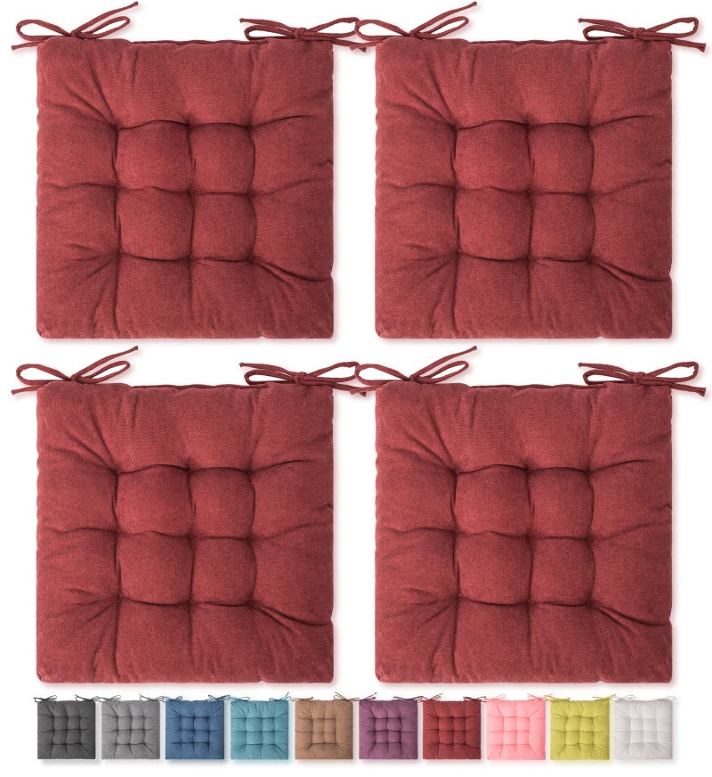 SQUARE MOON 4 Pack Seat Cushion Comfort Chair Pads for Indoor  Outdoor Dining  Office Chairs