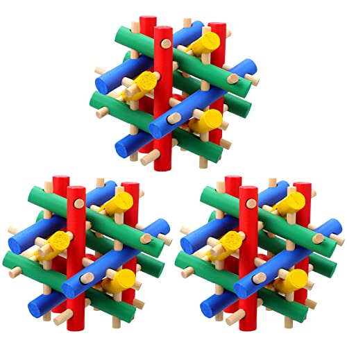 Jutom 3 Pieces Rabbit Chew Toy Bunny Chinchilla Toys Wood for Guinea Pigs Pet Rabbits Hamster Hedgehog Small Animals Wooden Teeth Grinding Gnawing Biting Accessories - Image 1