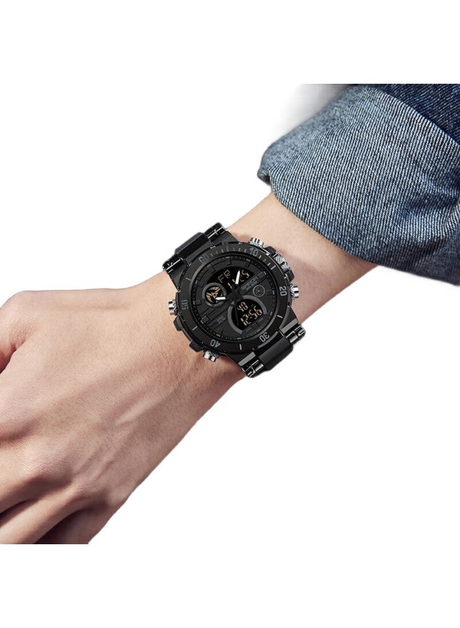 Sanda Men'S Electronic Watch Student Sports Waterproof Luminous Junior High School High School Youth Steel Tide Dual Display Wristwatch - Image 2