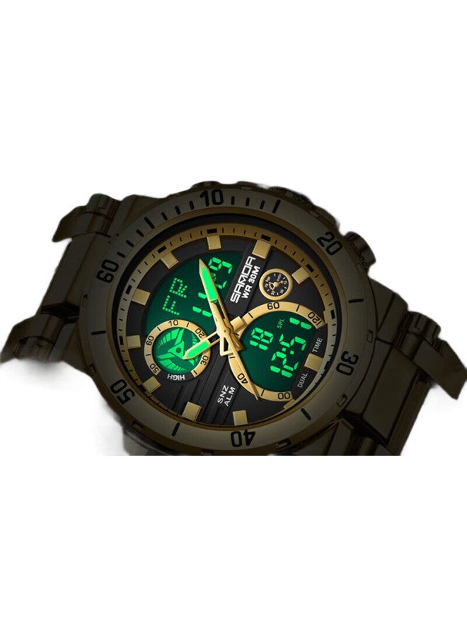 Sanda Men'S Electronic Watch Student Sports Waterproof Luminous Junior High School High School Youth Steel Tide Dual Display Wristwatch - Image 1