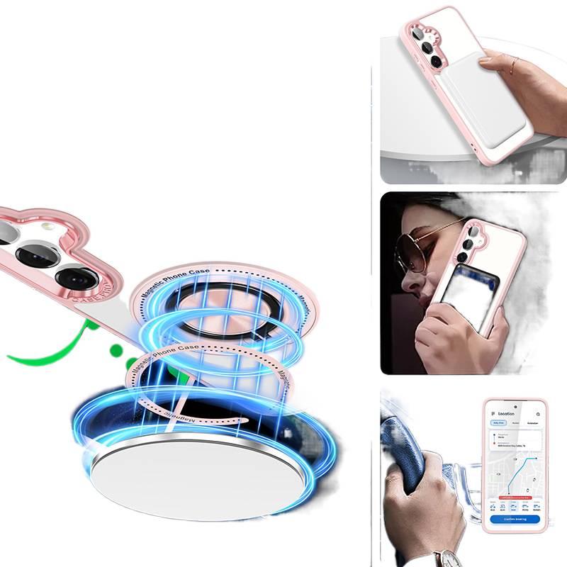 غطاء MagSafe بTPU + Acrylic باللون بنفسجي مغناطيسي بوظيفة حامل من مادة TPU من الأكريليك لـ Samsung Galaxy S24 Plus مع حماية من السقوط وحامل قائم مع مقاوم للصدمات مع مغناطيس قوي - Image 4
