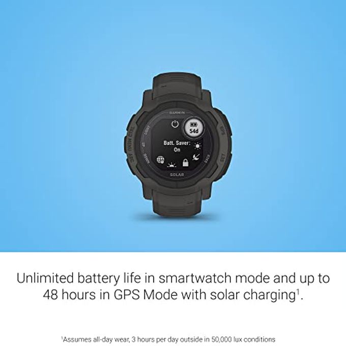 GARMIN Instinct 2 Solar, Smaller-Sized Rugged Outdoor Watch With Gps, With Solar Charging Capabilities, Built For All Elements, Multi-Gnss Support, Tracback Routing And More, Graphite - Image 3