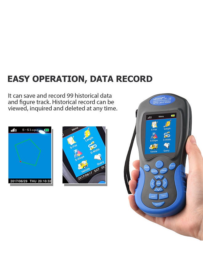 NOYAFA - NF-188 GPS Land Meter Handheld Digital LCD Farmland Area Length Measuring Device, Automatic Manual Mode Outdoor Greenland Surveying Measurement Tool - Image 1