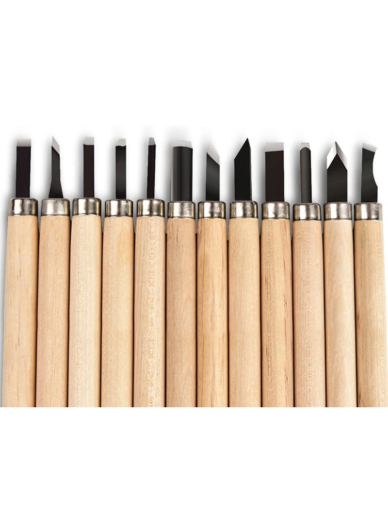 HOUSE HATCH HOUSE HATCH Professional Wood Carving Chisel Set Carbon Steel Wood Carving Tools Woodworking Chisels Wood Chisel Kits Power Grip Carving Tools Great for Carving Woodworking Beginners Kids 