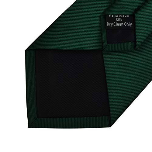 GUSLESON Brand Mens Dark Green Ties For Men Solid Necktie Fashion Wedding Tie (0791-02) - Image 5