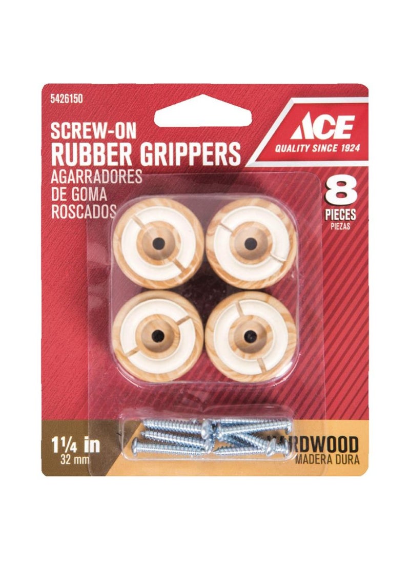 Ace Screw On Rubber Grippers 3.2 cm 8 Pieces