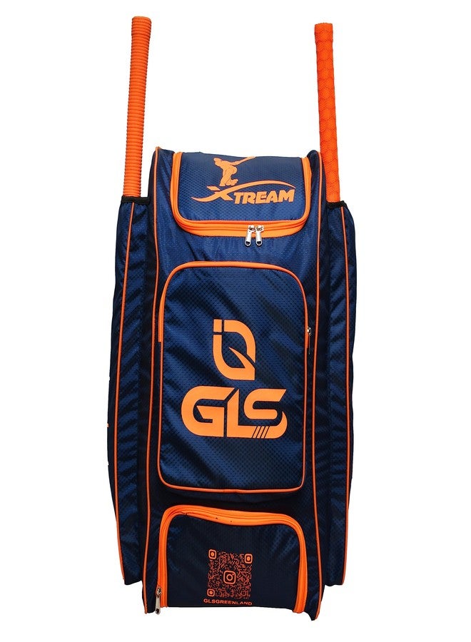 GLS Xtreme Navy Blue Color Duffle Cricket KIT Bag with Wheel with Two BAT Compartment and Shoe Compartment - Image 2