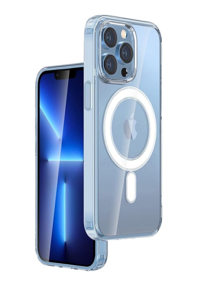 Case For iPhone 15 Clear Magnetic Cover MagSafe Compatible - Hybrid Protective Crystal Clear Hard Back Case - Shockproof Silicone Frame - Slim Transparent Case for Apple iPhone 15