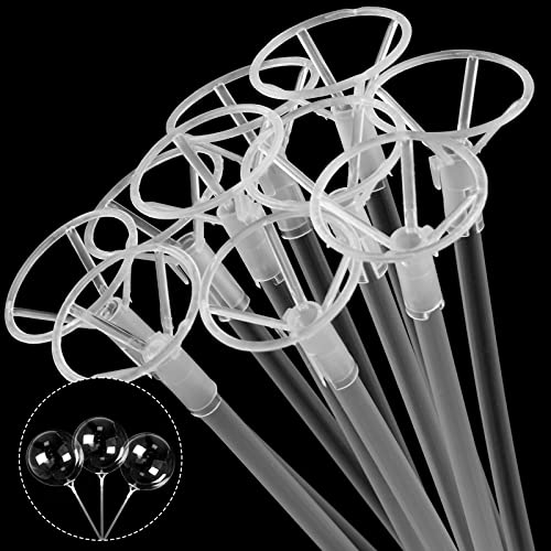 RUBFAC 20pcs Balloon Sticks with Cups Clear Balloon Holder Stick Stand 15inches to 32inches Large and Long Party Balloon Stand for Bobo Balloons Birthday Wedding Party Supplies - Image 1
