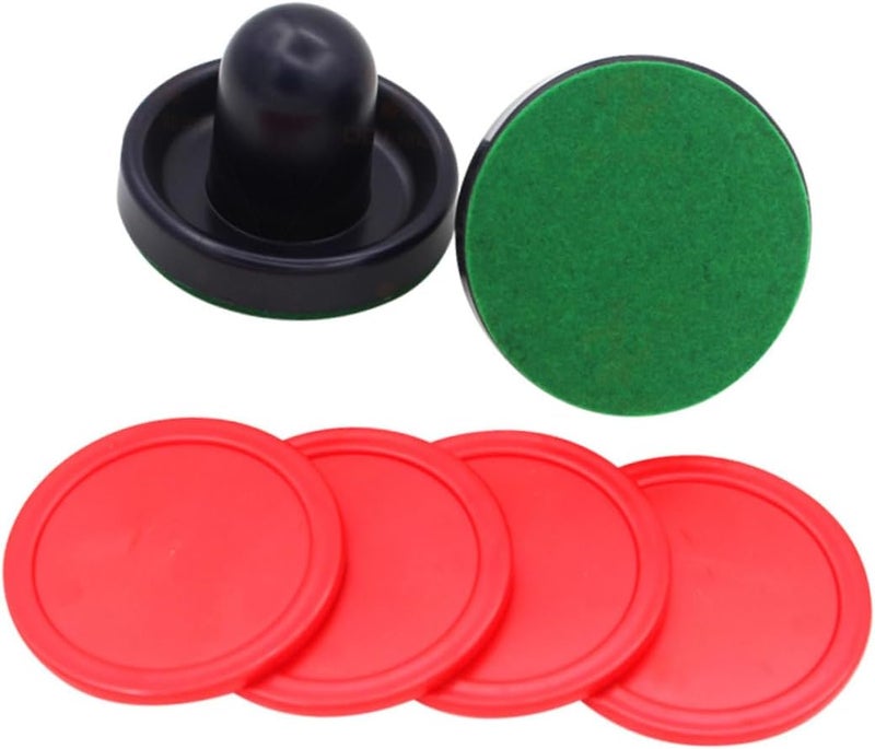 Dark Blue Air Hockey Paddles Set With Ball And Round Puck For Table Game Playmat - Image 1