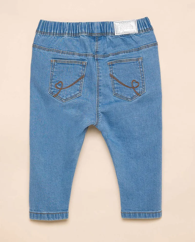 أر أند بي Washed Jeggings with Elastic Waist