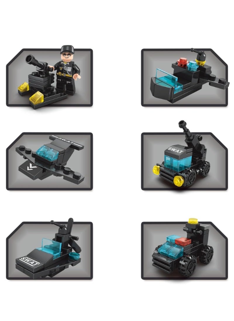6 in 1 Police Special Action Rescue Series Building Block Toys for Boys Over 4 Years Old Children's Gift Creative City Special Police Force 123 Pieces - Compatible with other building block toys  - Image 3